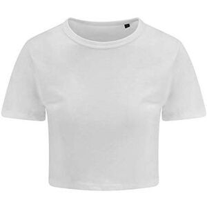 AWDis Just Ts Womens Girlie Tri-Blend Cropped T-Shirt / Solid White